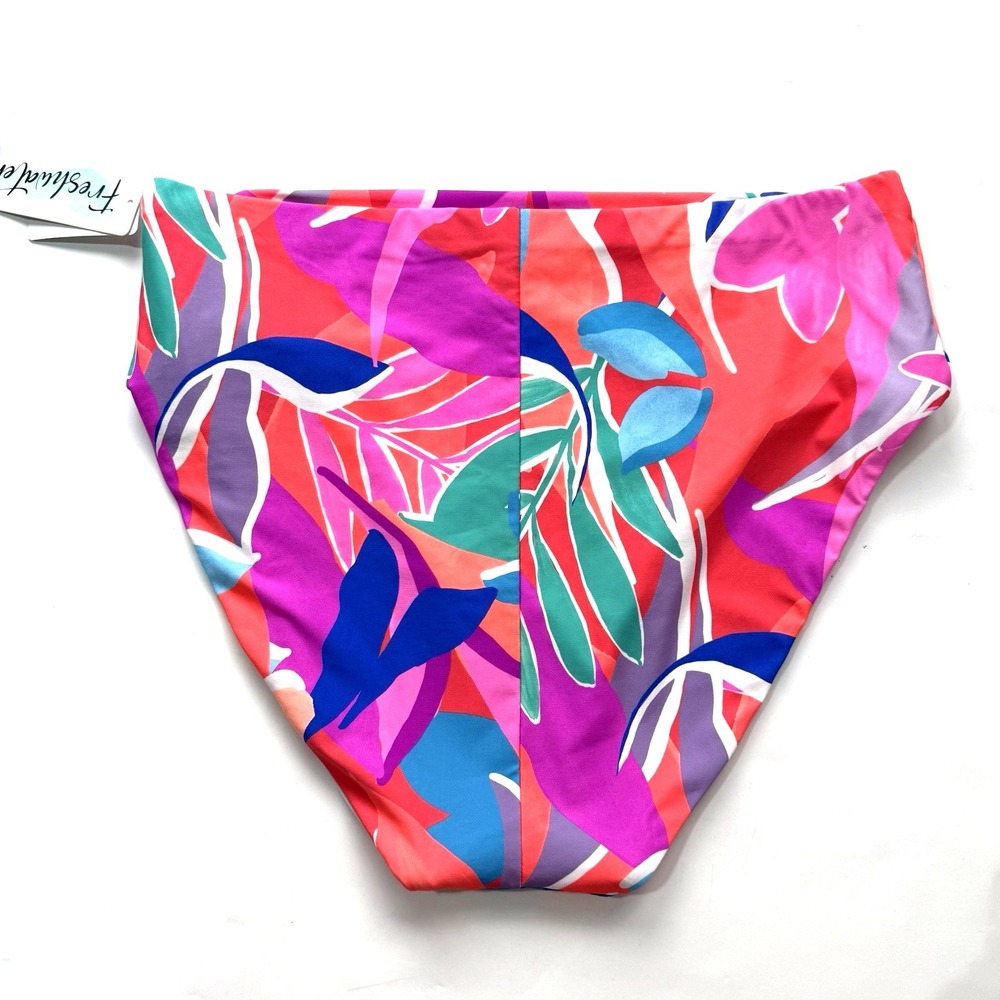 New Slimming High Waist Bikini Swimsuit Bottom Women XL 16 18 Tropical Floral - Picture 2 of 4